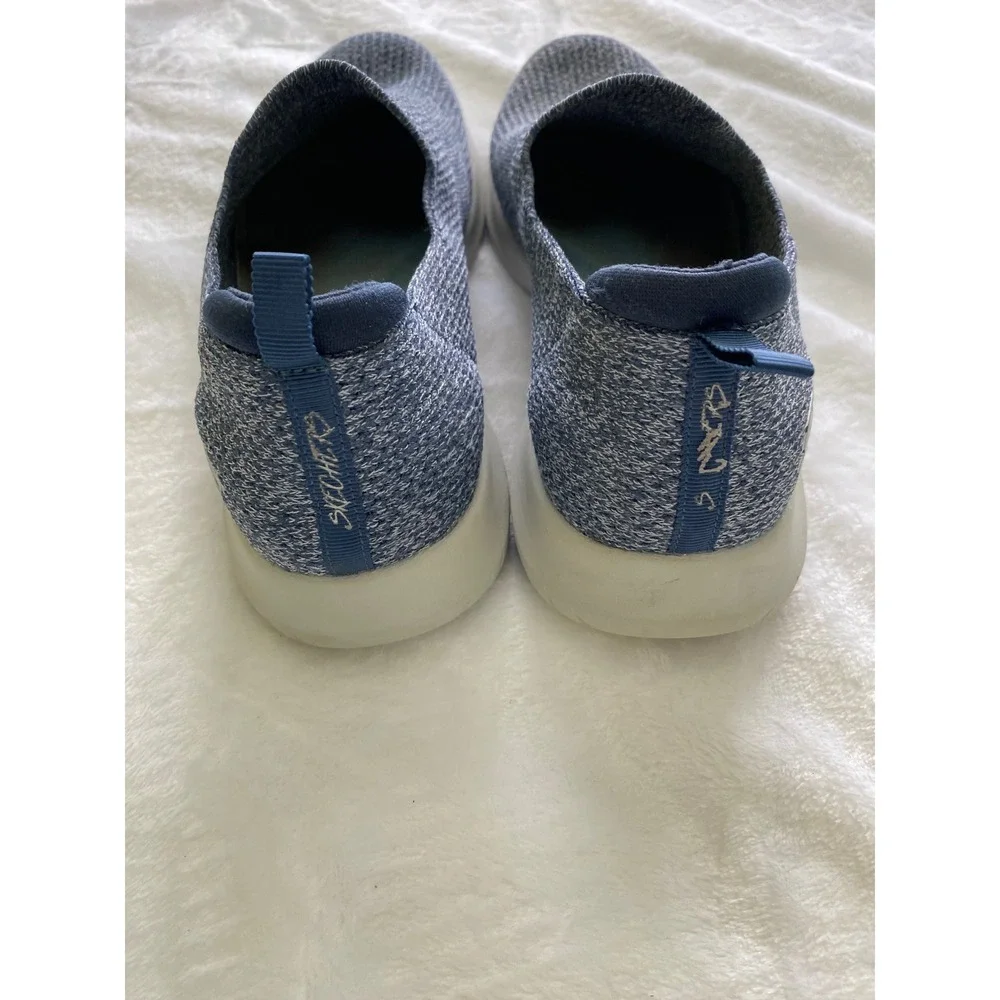 Skechers Air-Cooled Memory Foam Navy Knit Slip On Sneakers Womens 8 SN 13106
